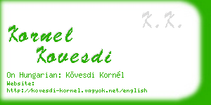 kornel kovesdi business card